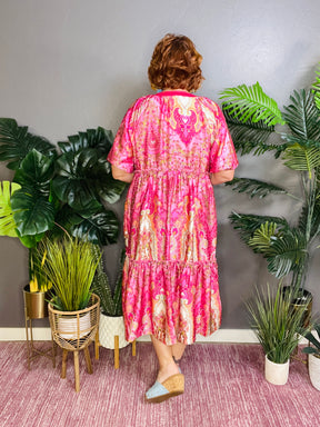 Now And Then Pink Boho Kimono - OT148PK