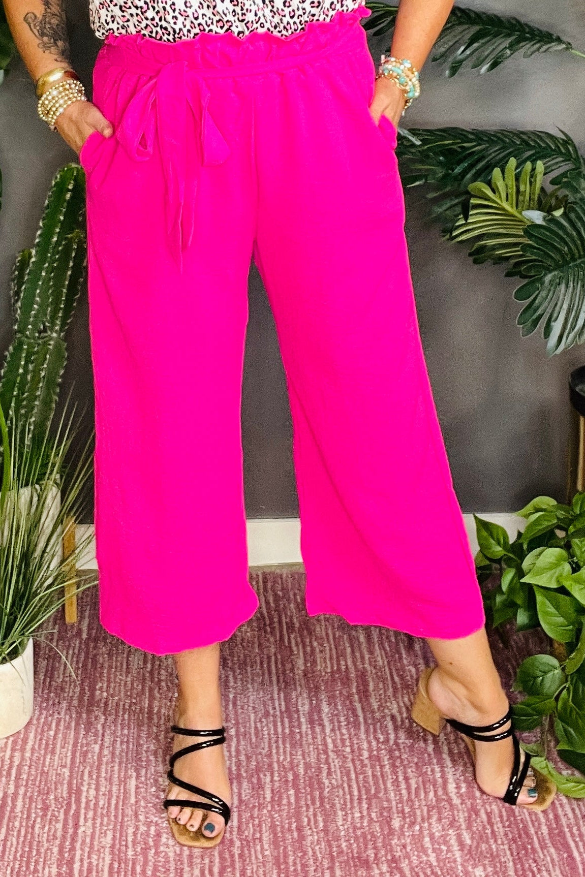 Just My Type Hot Pink Capri Pant - P095HP
