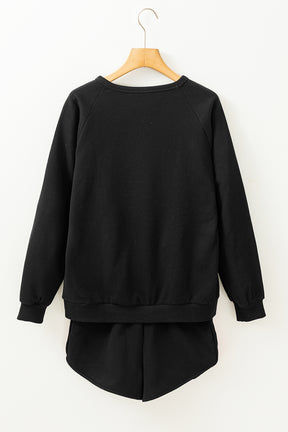 Match Made In Heaven Black Pullover and Short Set
