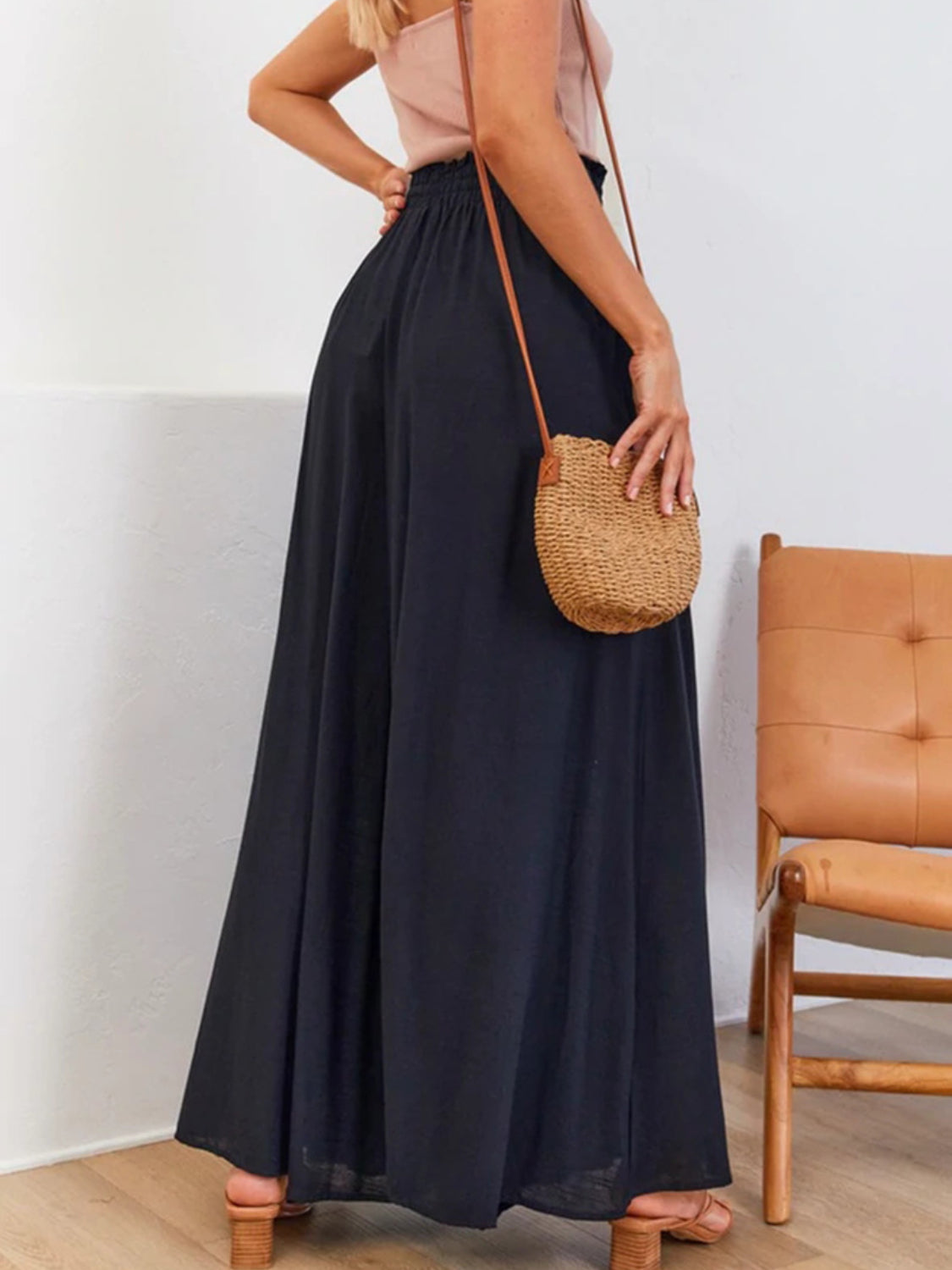 Urban Edge High Waist Wide Leg Black Pants - PNT1794BK