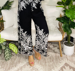Southern Charm Black Top And Pant Set - SET059BK