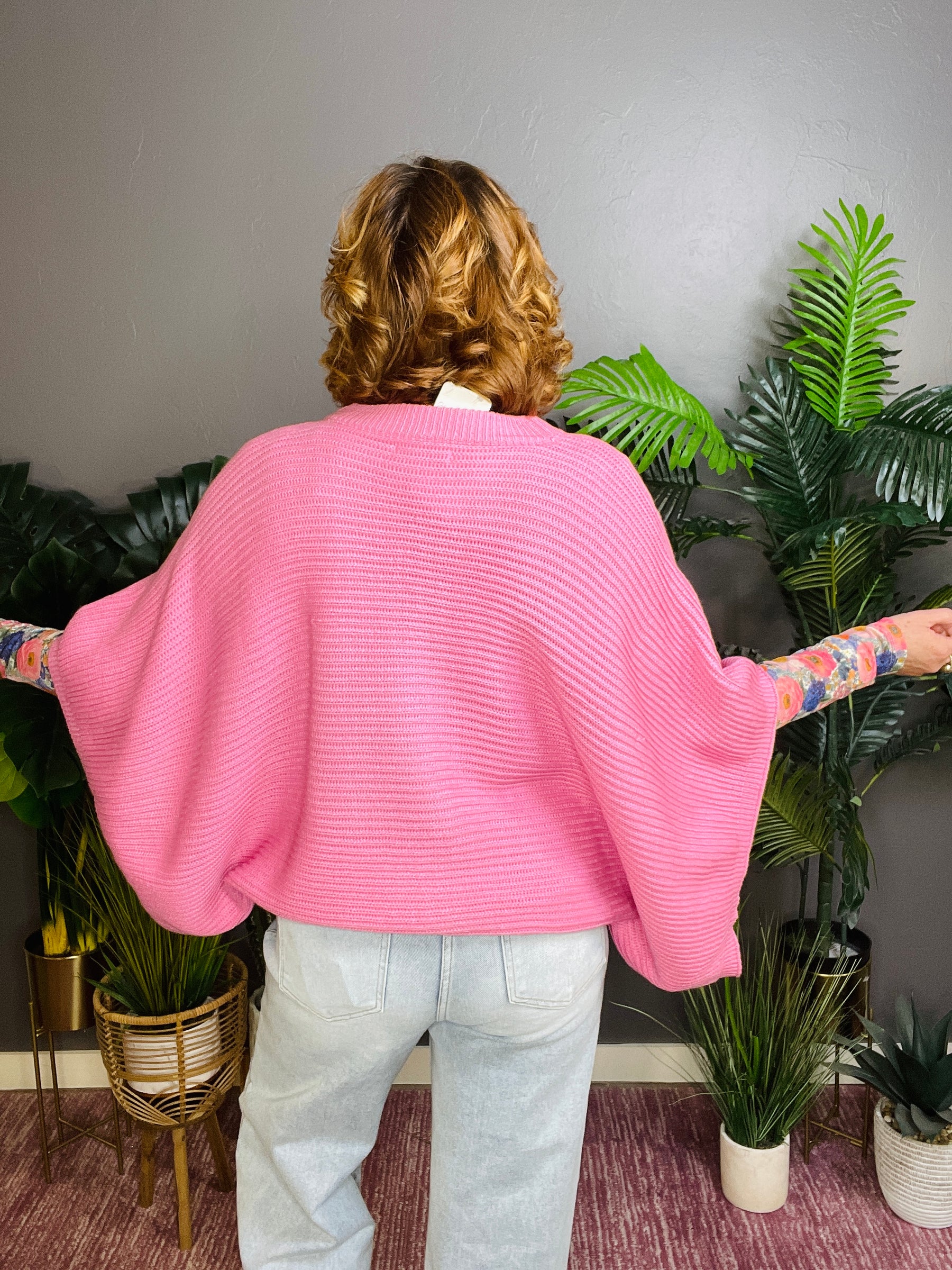 Spring Is In The Air Pink Poncho Top - S364PK