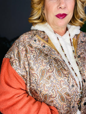 Paisley All The Way Orange Sleeve Jacket - OT077MU
