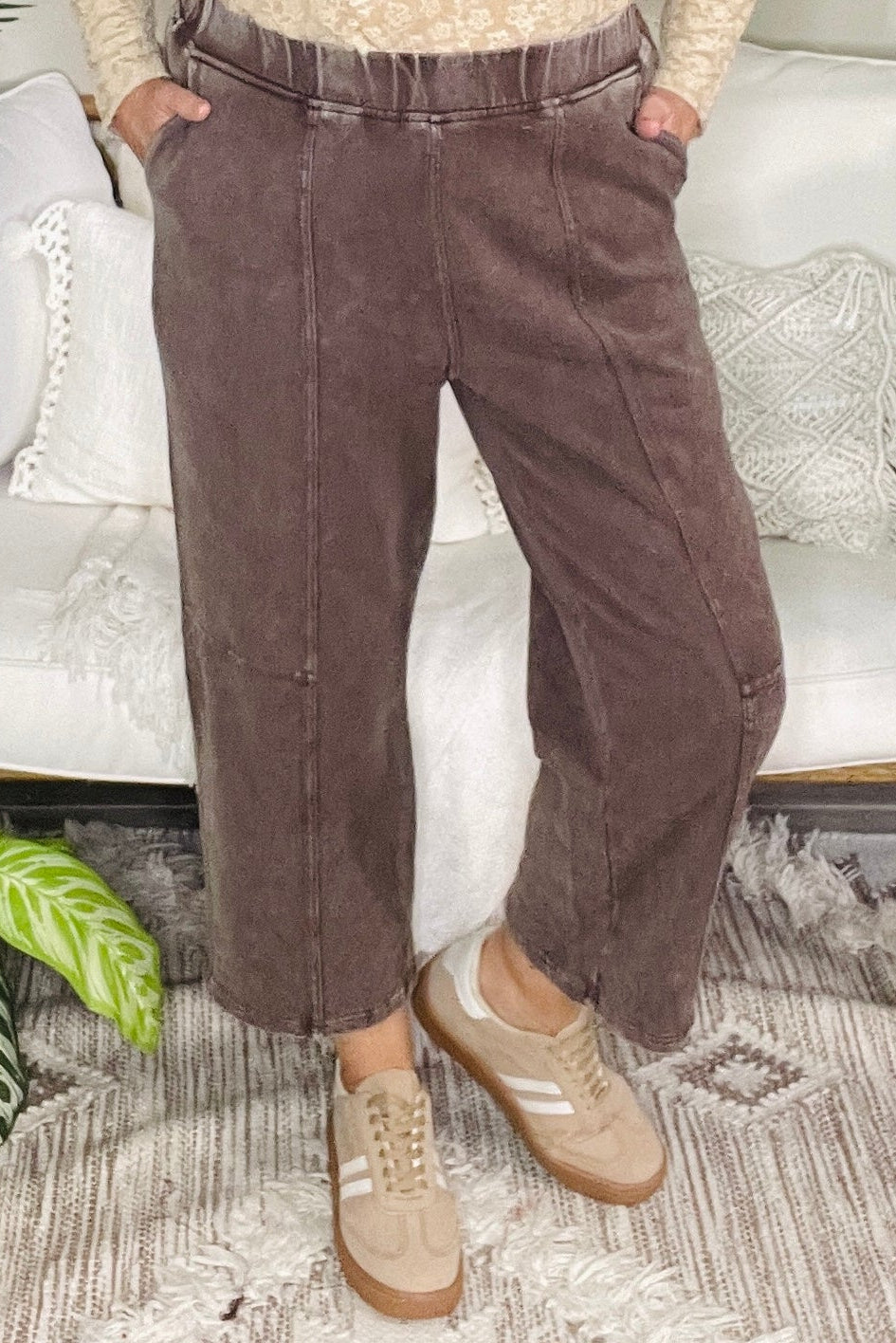 Out The Door Mineral Wash Barrel Pants