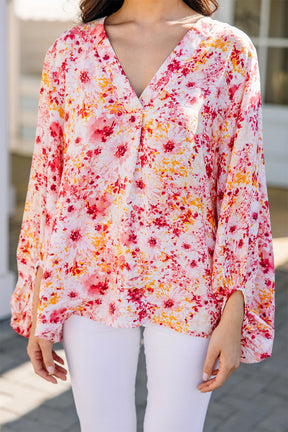 Best Reflection Floral Bubble Sleeve Top