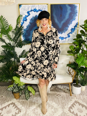 Timeless Blooms Dress - DR284BK