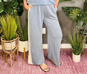 All The Comfort Denim Blue Ribbed Set - SET019DB