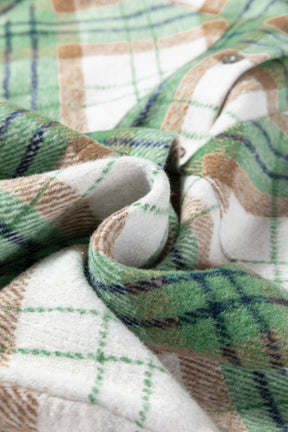 Home Sweet Home Green Plaid Flannel Shacket