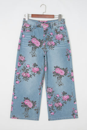 Southern Beauty Floral Print Bootcut Jeans