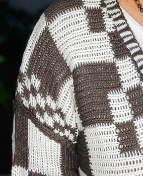 Comfort In Check Sweater Cardigan