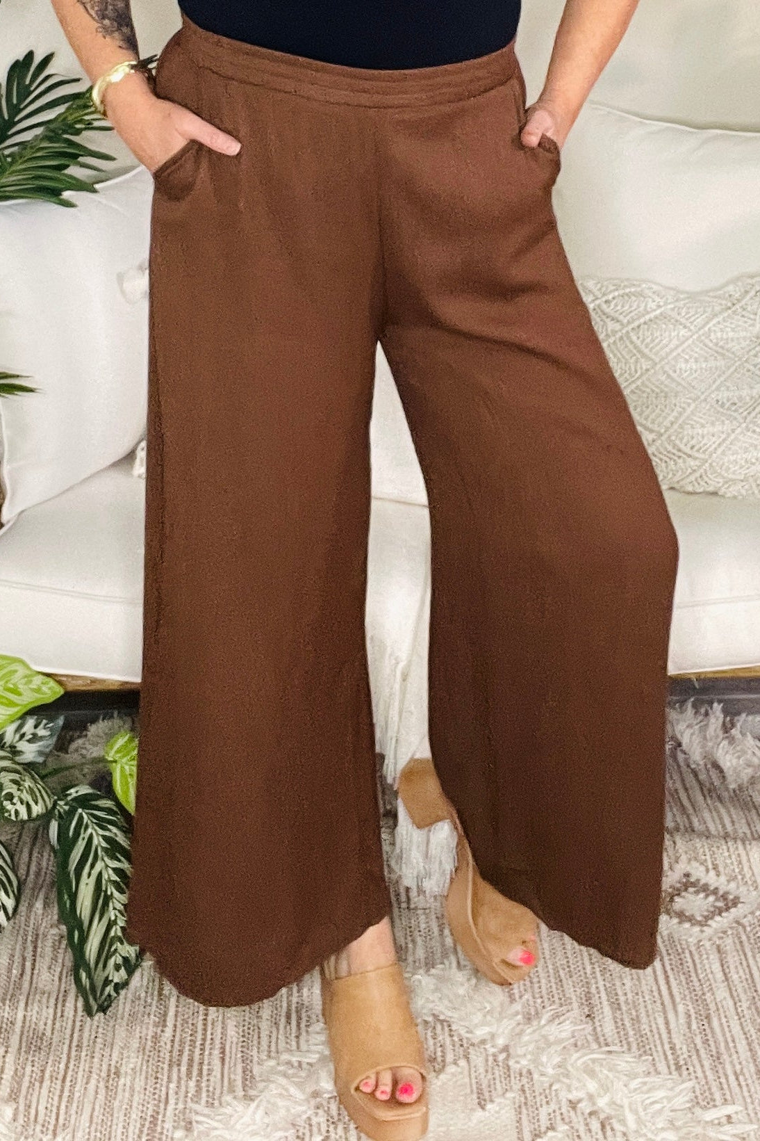 Go With The Flow Brown Pants - P165BR