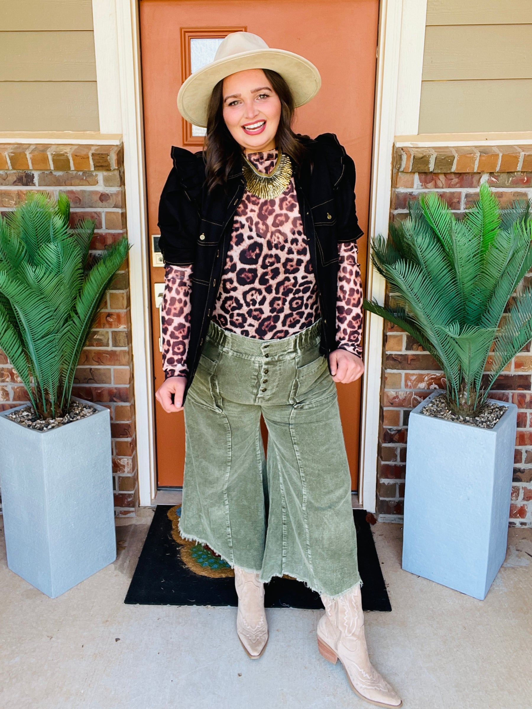 Come As You Are Olive Corduroy Pants - P168OL