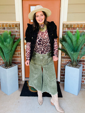 Come As You Are Olive Corduroy Pants - P168OL