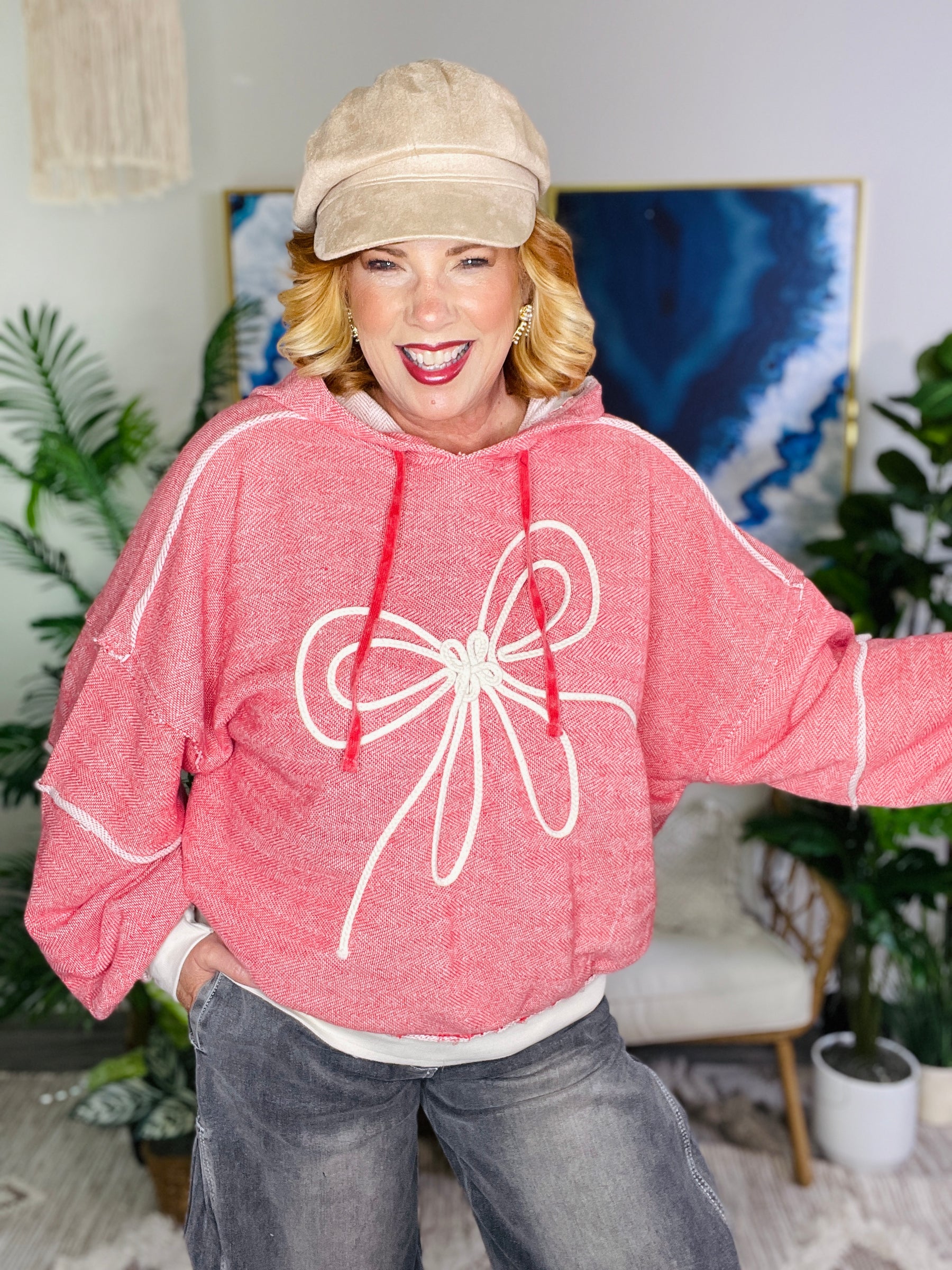 Bow And Behold Vintage Red Top - T019RD