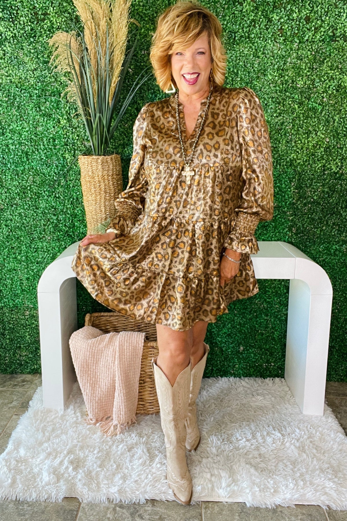 Fierce Forever Brown Tiered Midi Dress - DR007BR