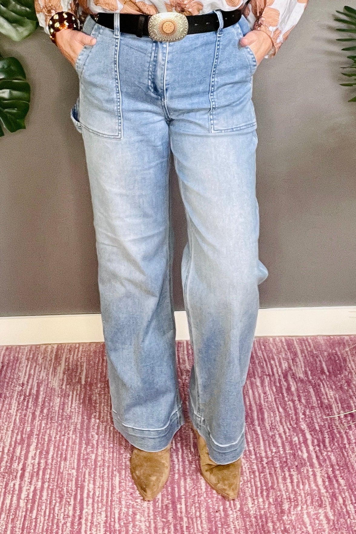 Skylar Full Size High Rise Straight Leg Jeans with Front Pockets