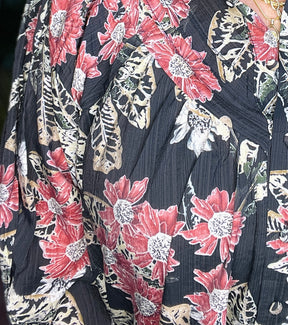 Hello Fall Black Mix Floral Top - S119BK