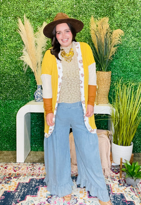 Golden Girl Waffle Cardigan - OT200YE