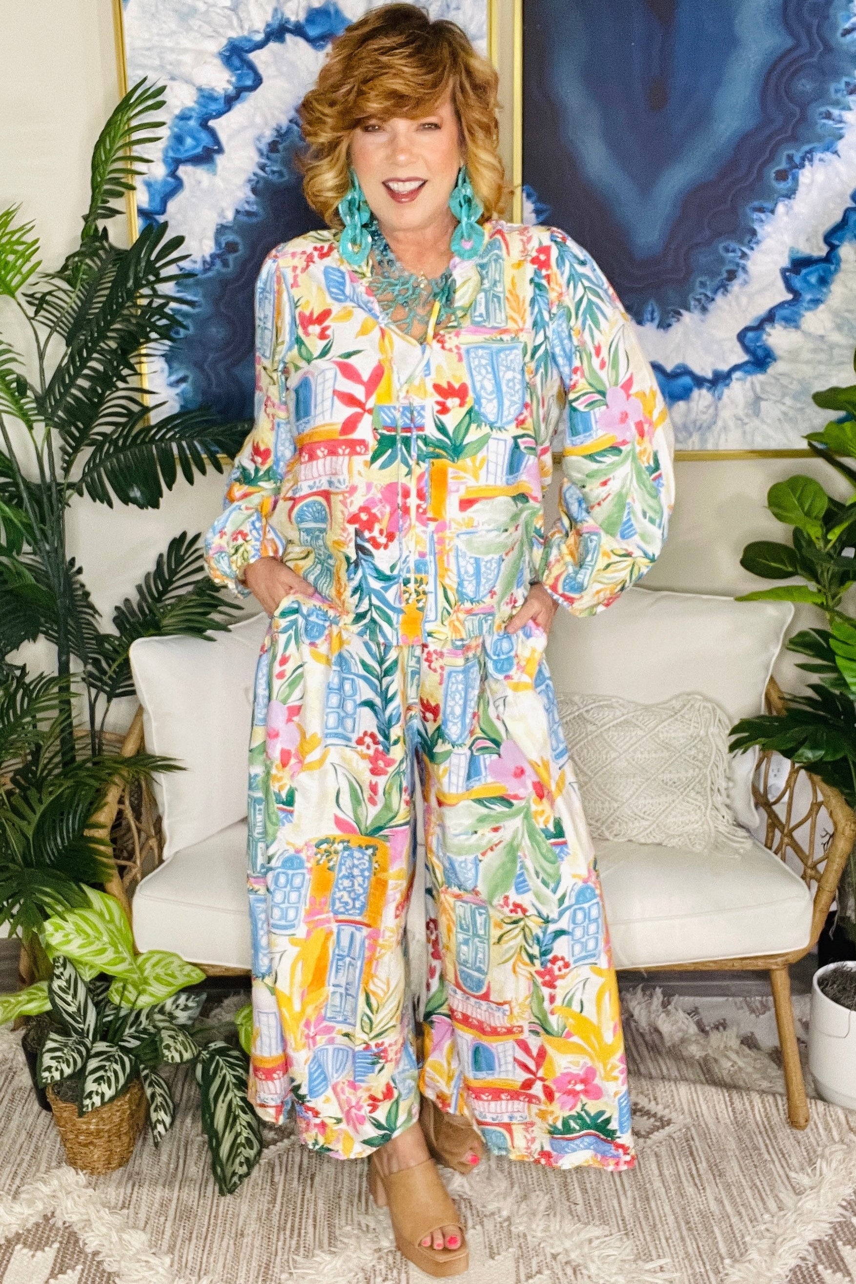 Postcards From Paradise Top And Pant Set - SET110MU