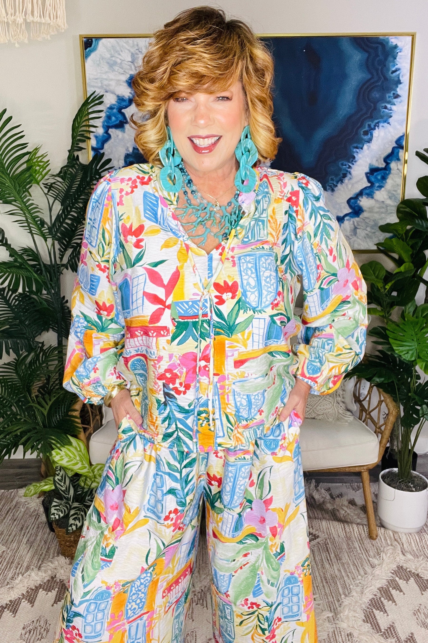Postcards From Paradise Top And Pant Set - SET110MU