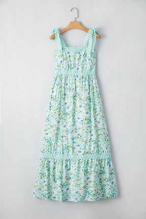 Floral Affair Floral Lace Tied Strap Empire Waist Maxi Dress