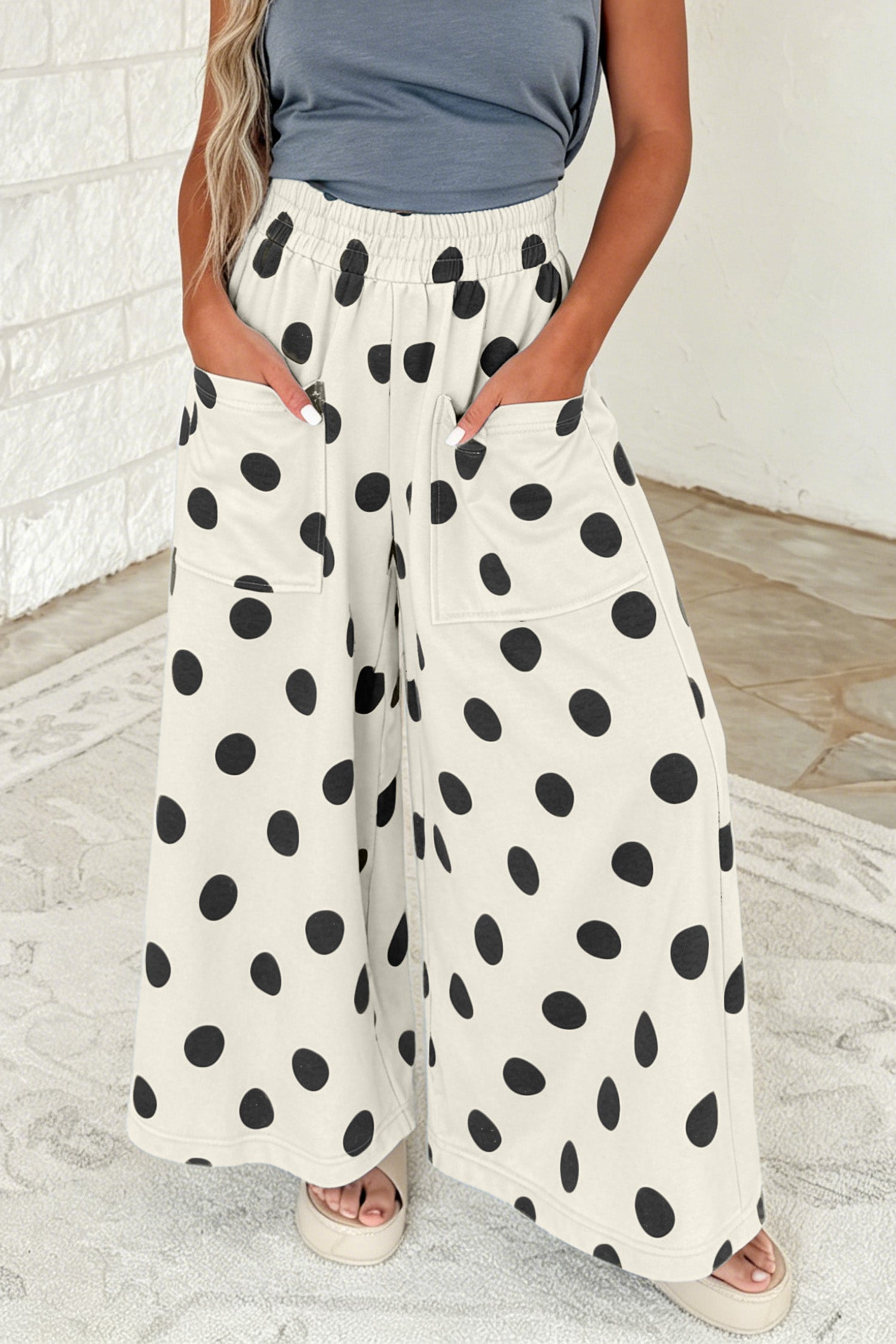 Make Your Mark Polka Dot Wide Leg Pants (4 Colors)