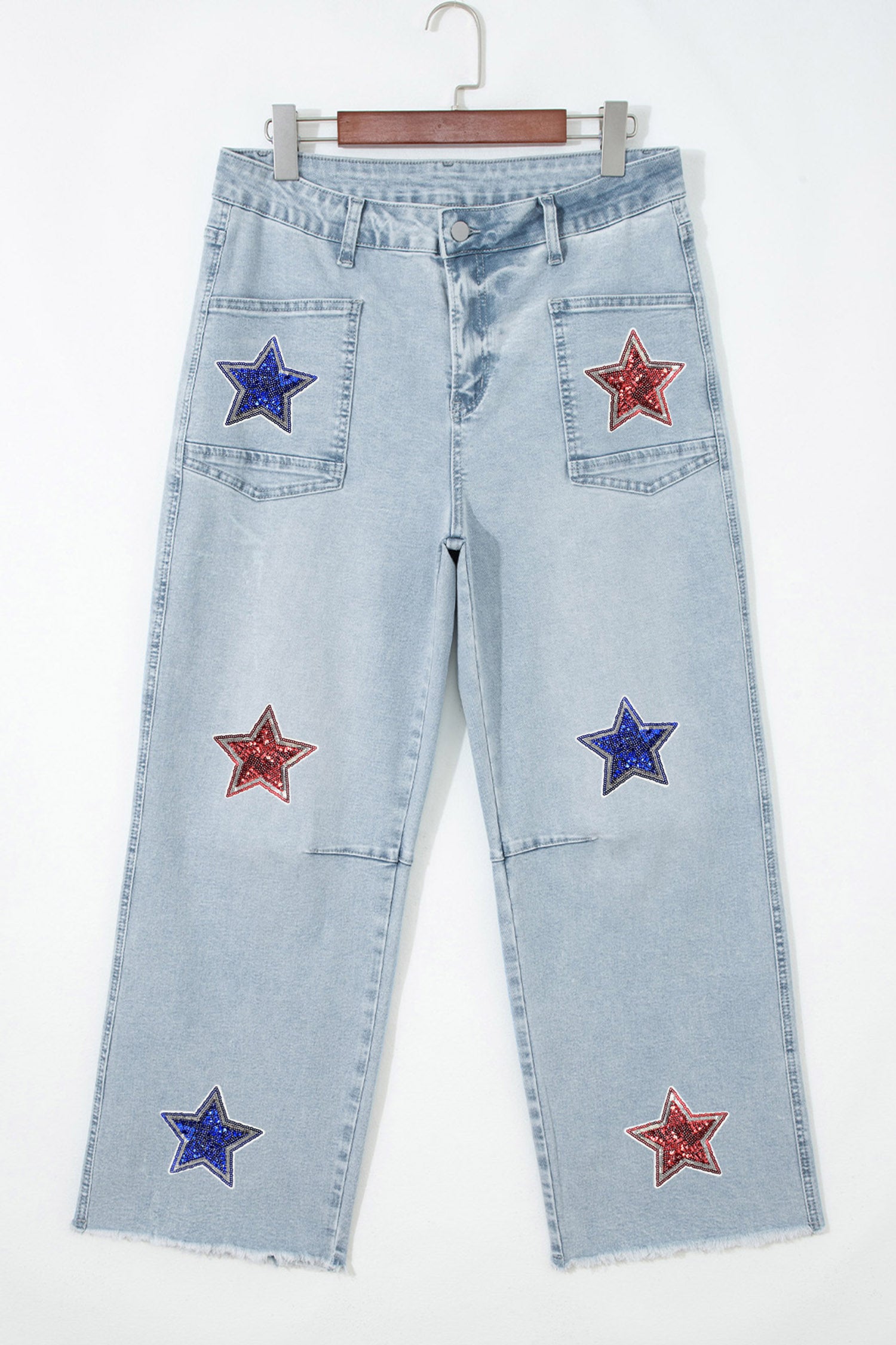 Star Spangled Denim  Sequin Stars Patch Jeans