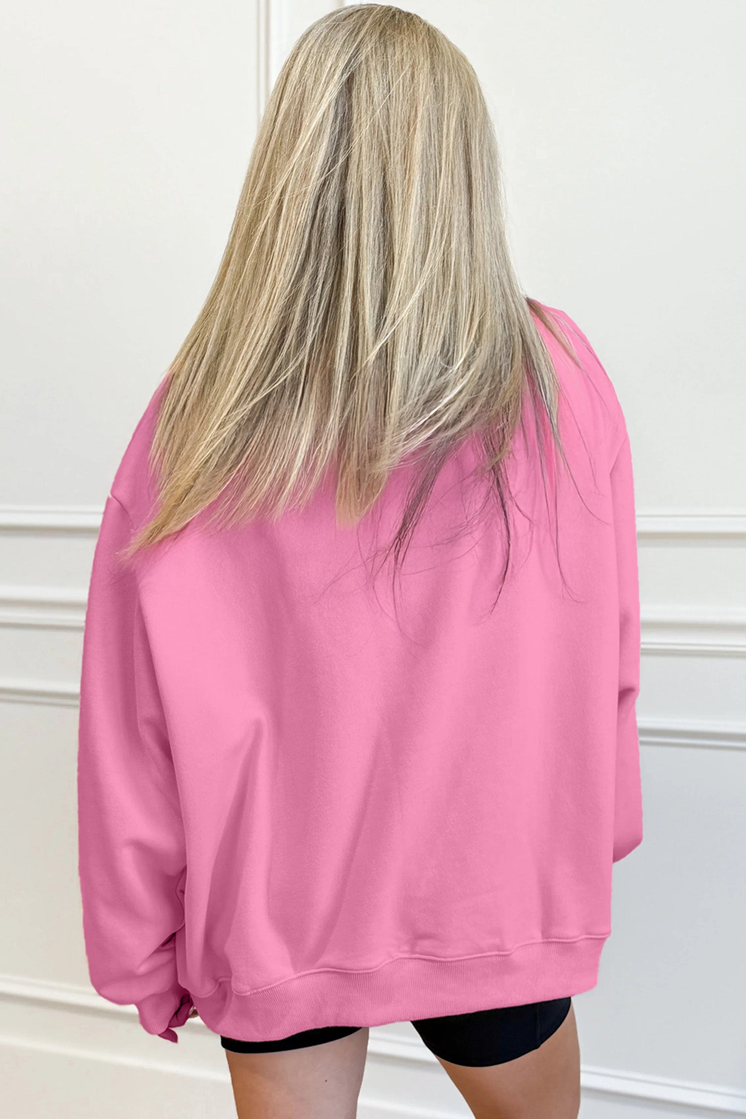 Blessed In Every Way Bright Pink Embroidered Sweatshirt