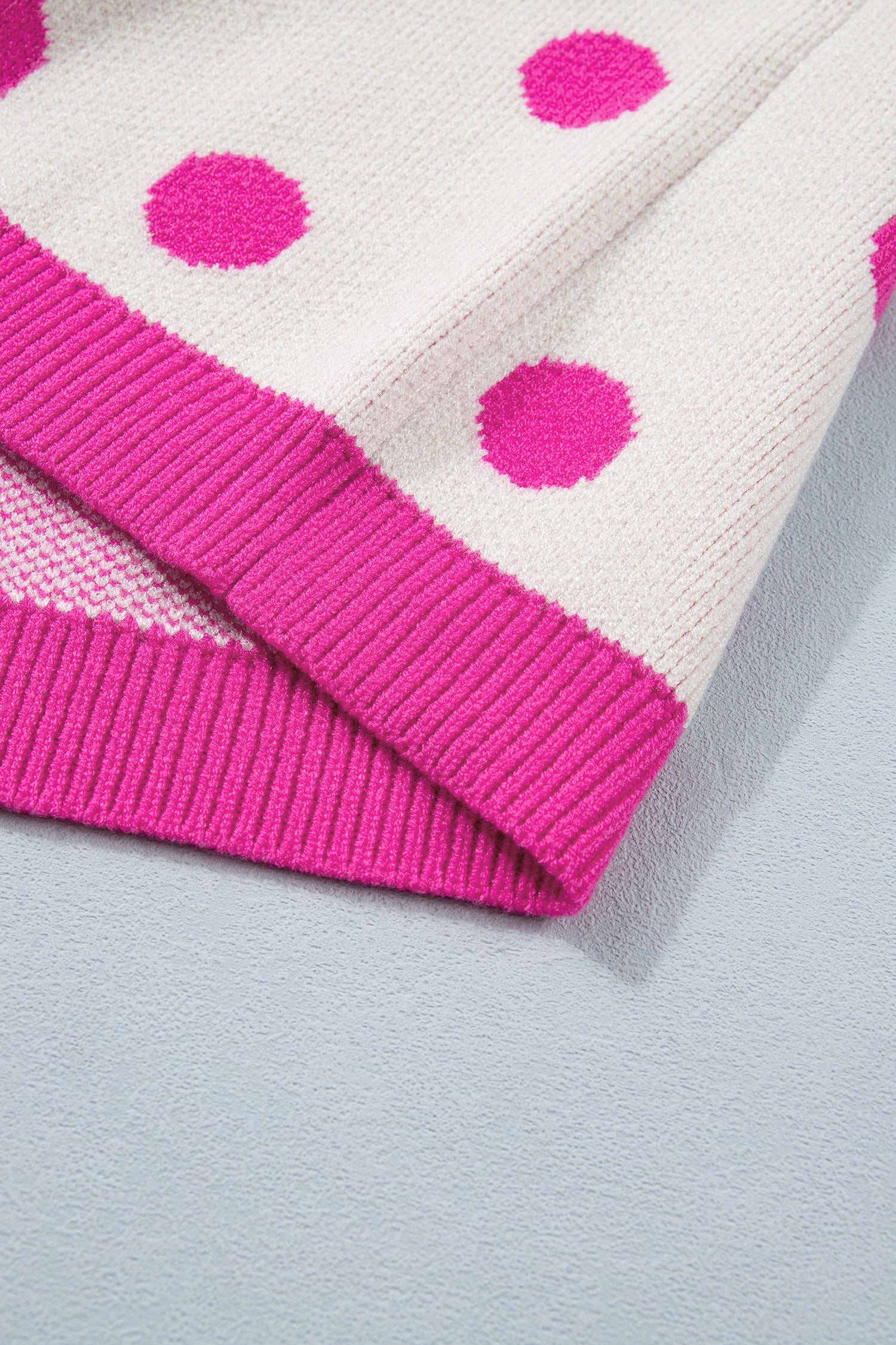 Haute Spot Pink Polka Dot Sweater Top