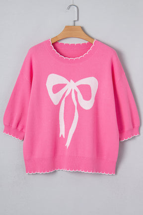 Bow My Gosh Pink Sweater