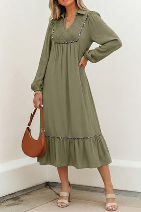 The Luxe Life Leopard Trim Dress (2 Colors)