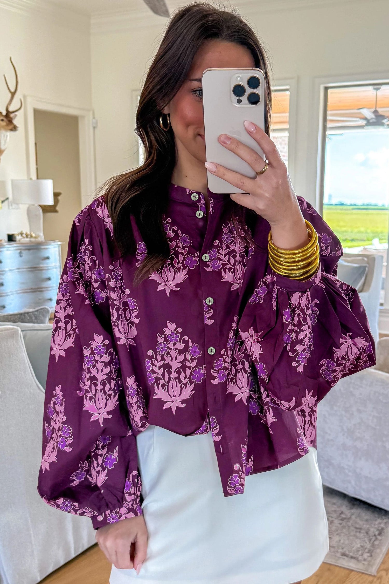 Midnight Bloom Floral Print Top