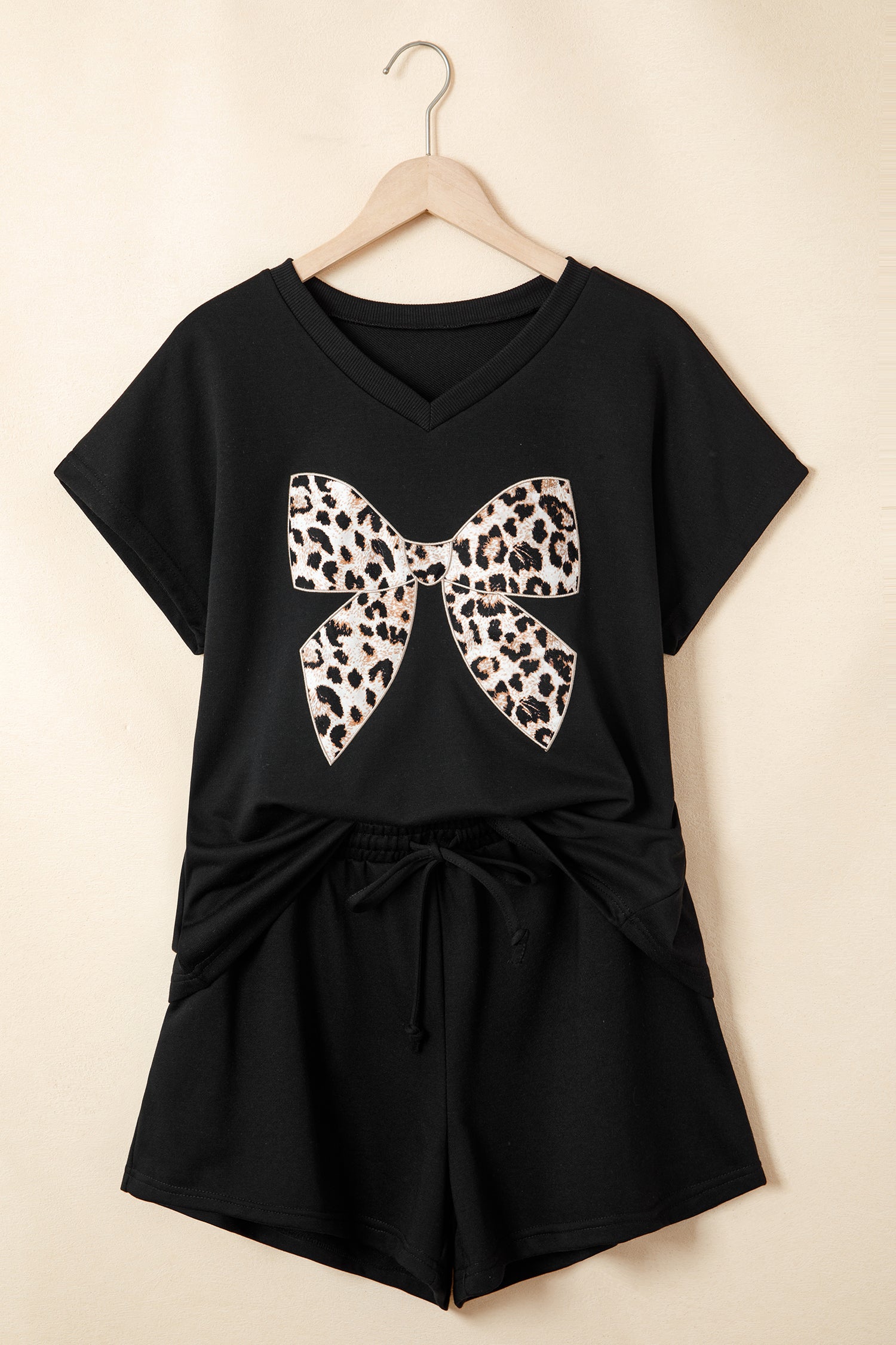 Instant Favorite Leopard Bow Top And Short Set