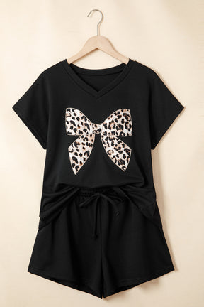 Instant Favorite Leopard Bow Top And Short Set