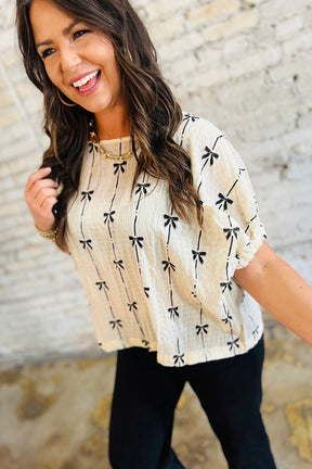 Pretty As A Bow Beige Top