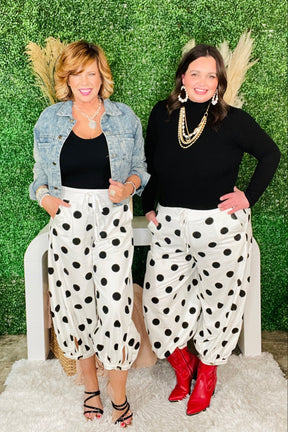 A Pop Of Dot Black And White Joggers - P051BW