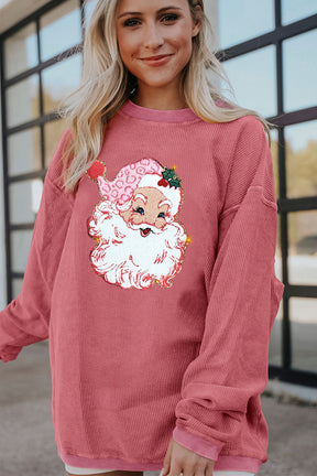 Santa Claus Sparkle Corded Sweatshirt