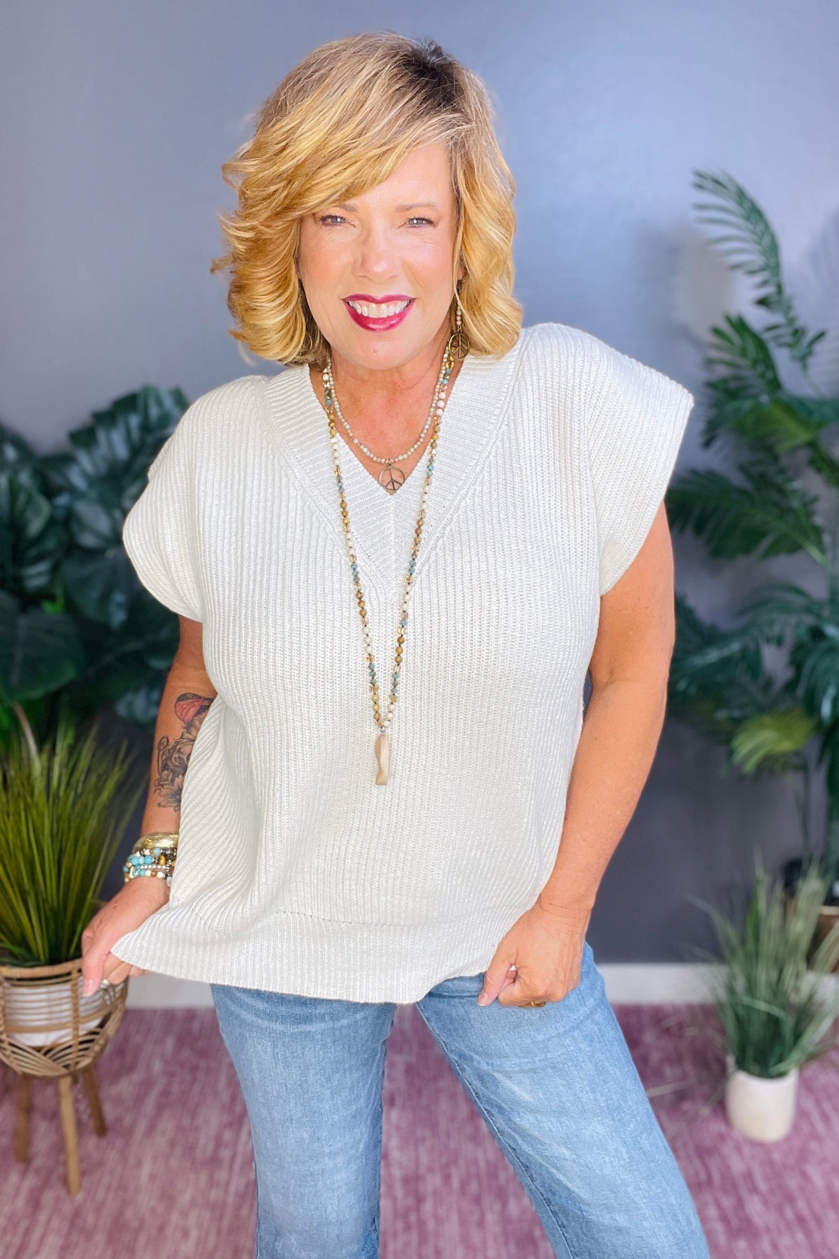Keep it Chic Oversized V Neck Vest