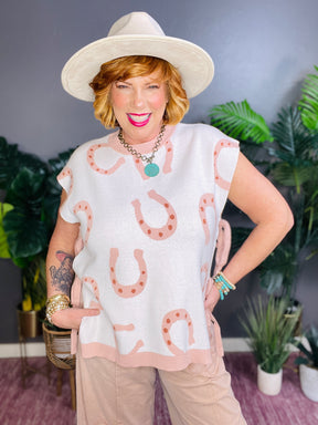 Take Your Turn Horse Shoe Knit Top