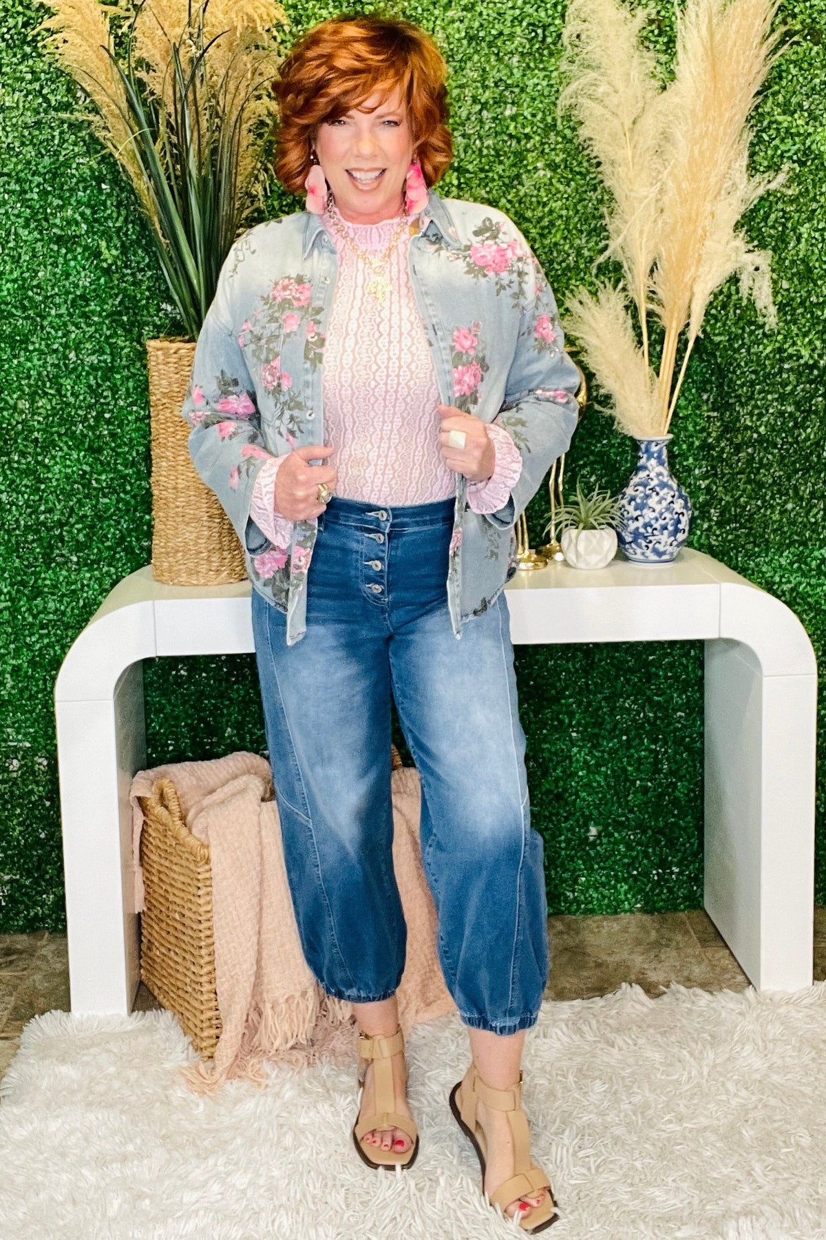 Stella Button Front Tapered Casual Jean