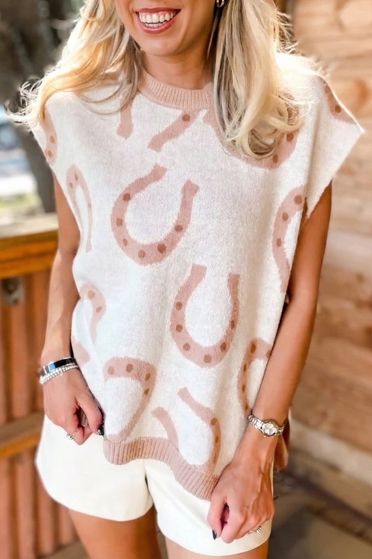 Take Your Turn Horse Shoe Knit Top