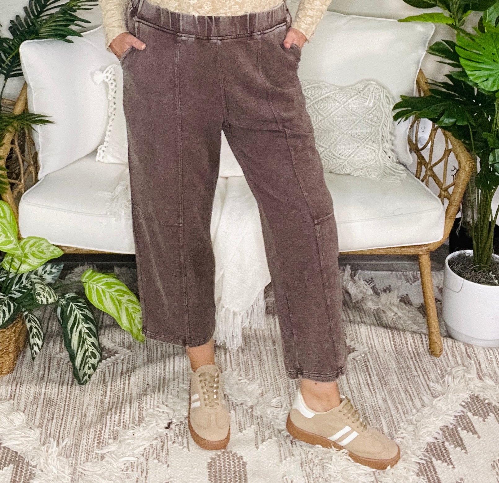 Out The Door Mineral Wash Barrel Pants