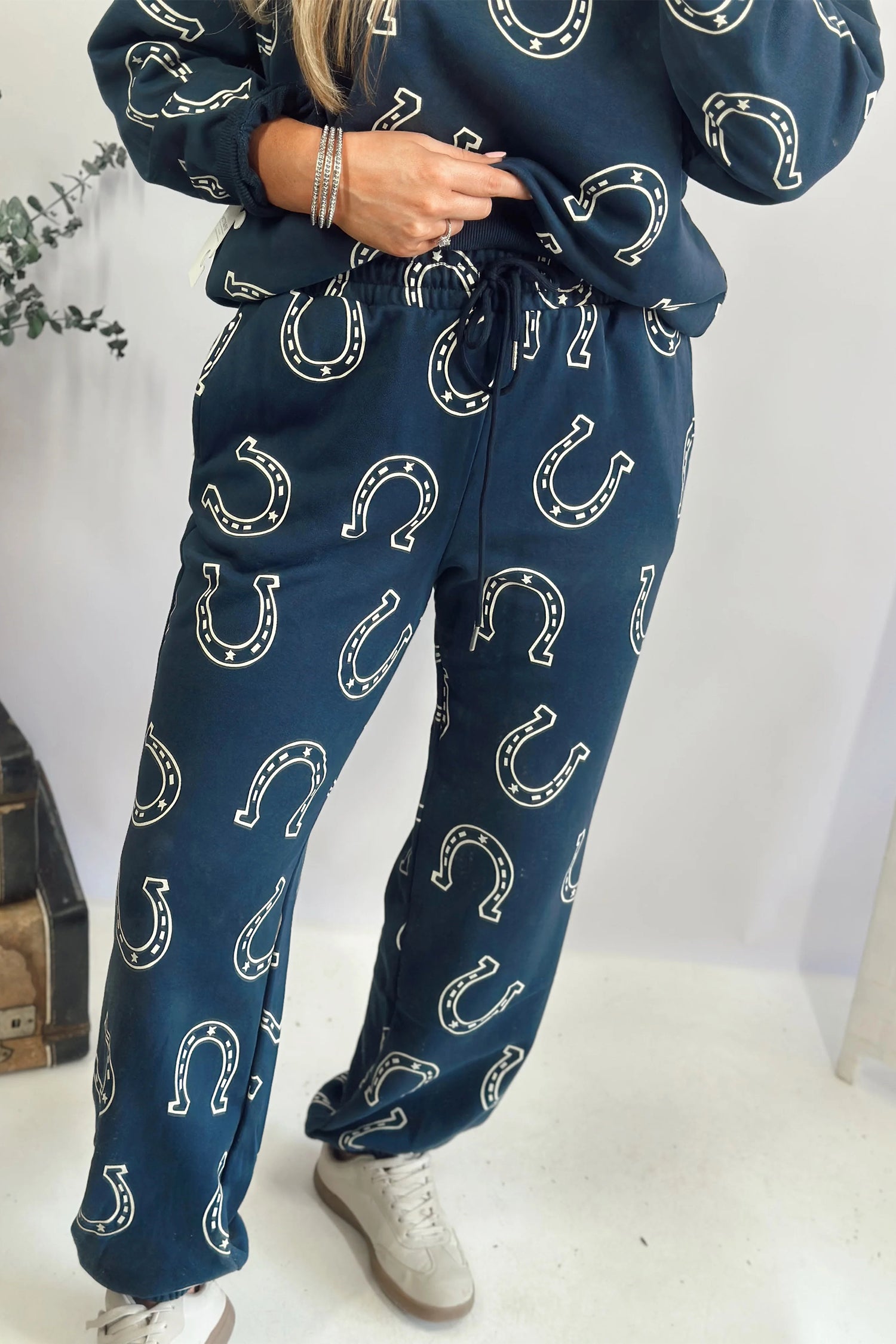 Lucky Trails Blue Top And Pant Set
