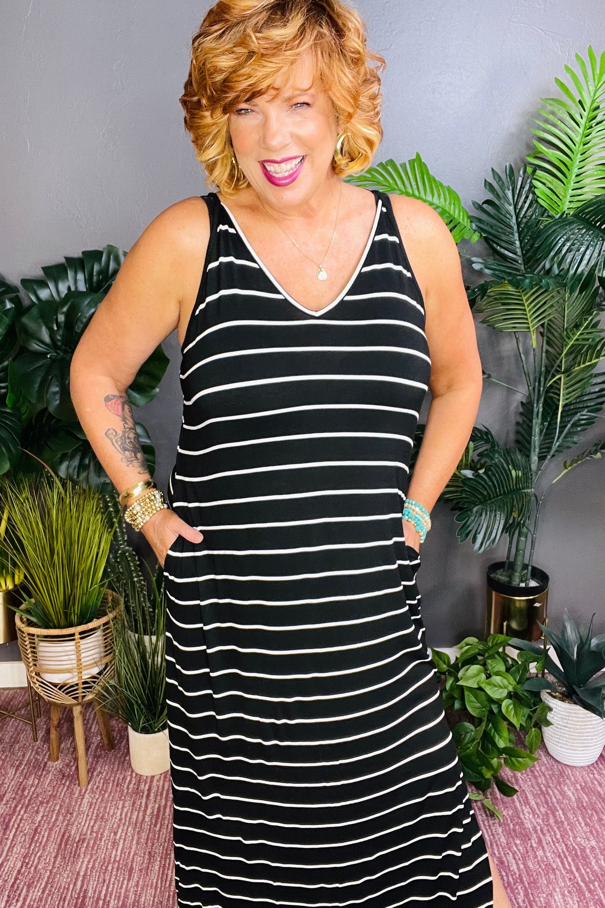 Signature Stripe Dress - DR135BK