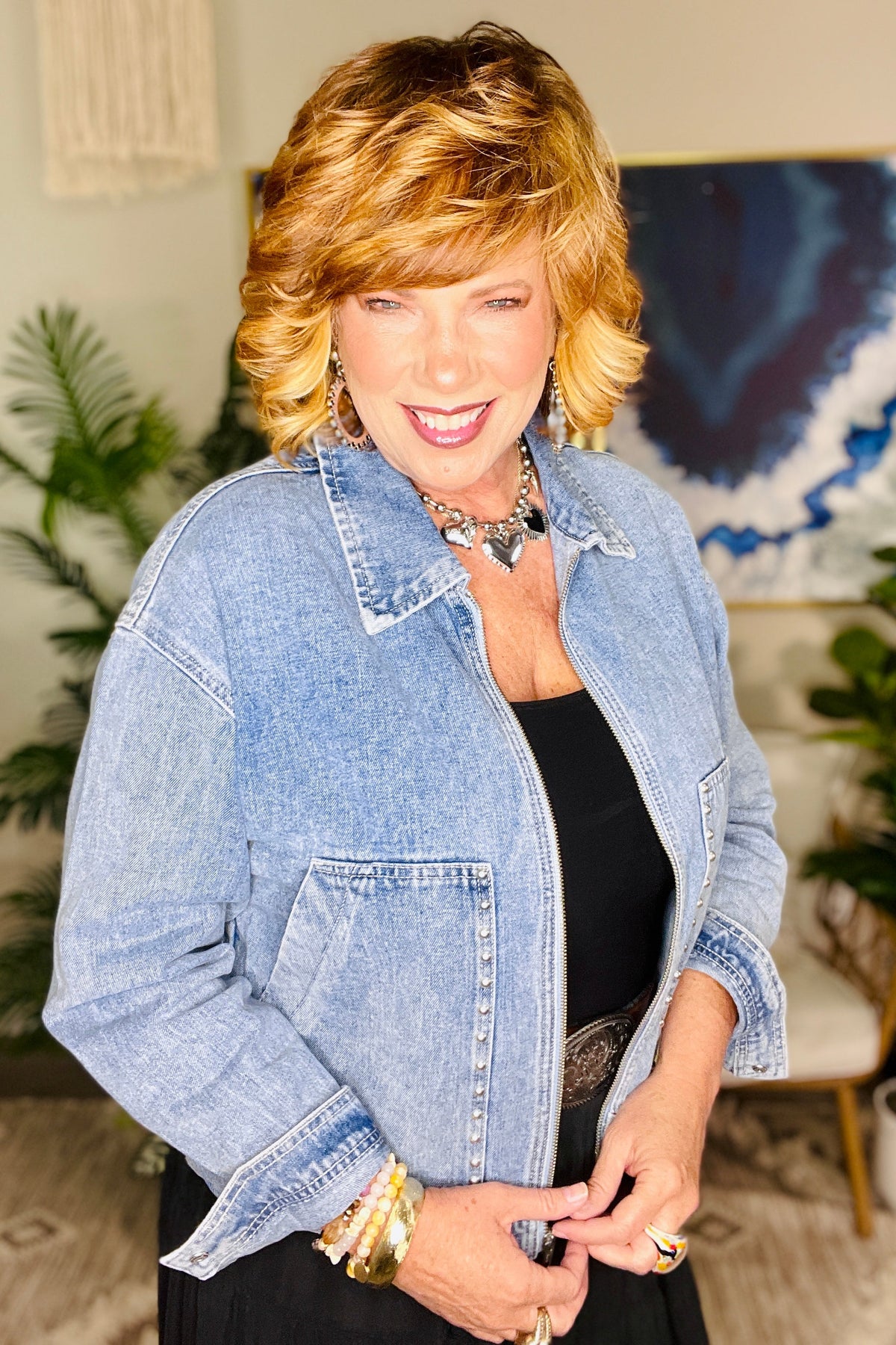 Studded In Style Denim Jacket
