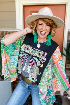 I Wanna Rock Flutter Sleeve Top - S117BK