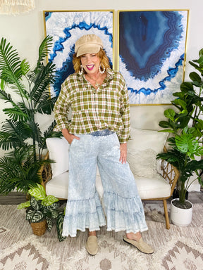 Bonfire Bound Plaid Top - S967AG