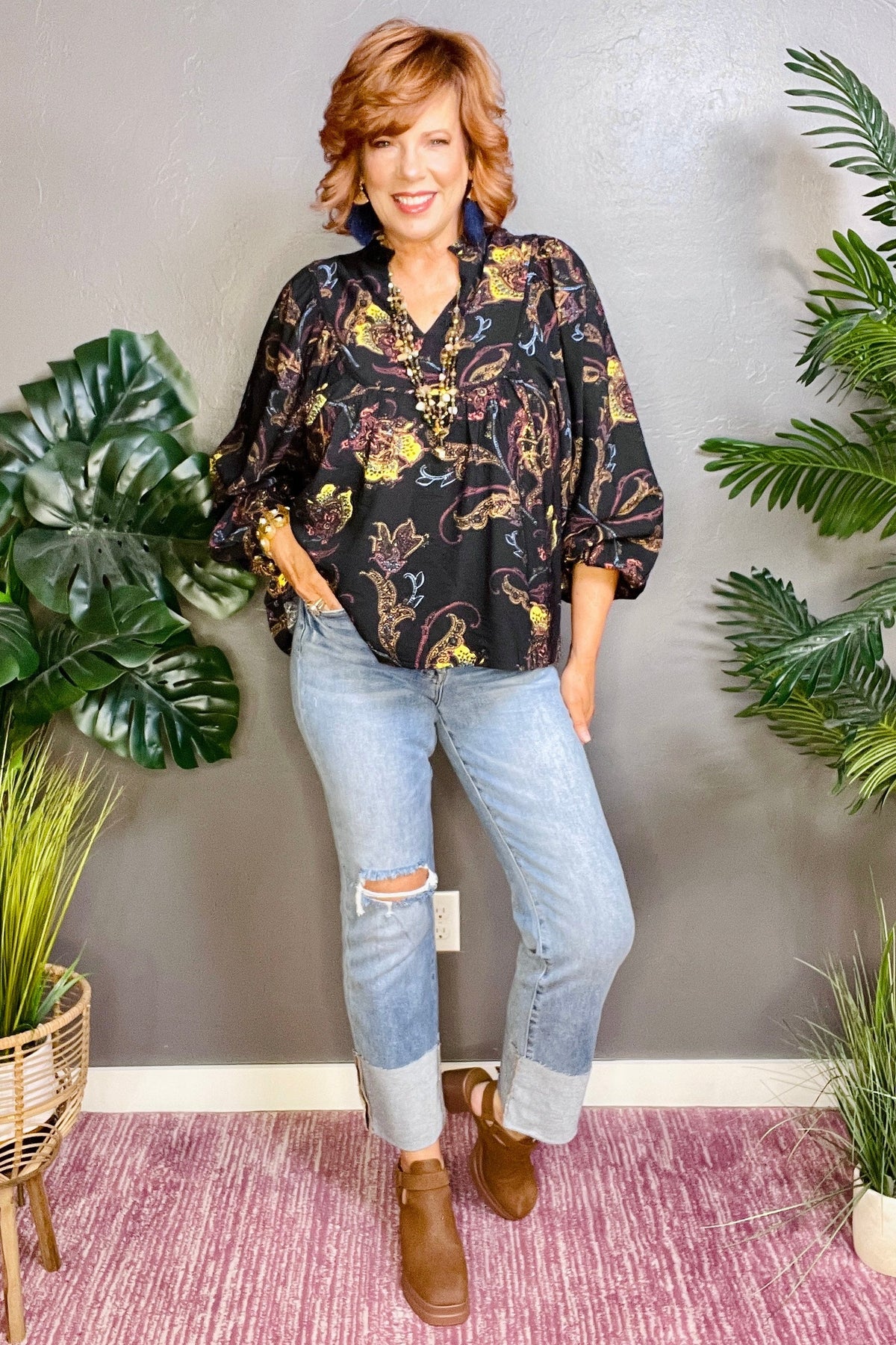 Kinsley Full Size High Rise Ankle Straight Wide Cuffed Jeans