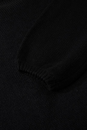 Bow Bella - Black Bow Backless Bubble Sleeve Sweater