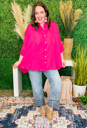 Sassy In Satin Fuchsia Top - S760FU
